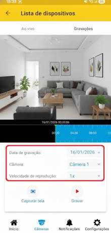 Passo 2 - Filtros de gravação