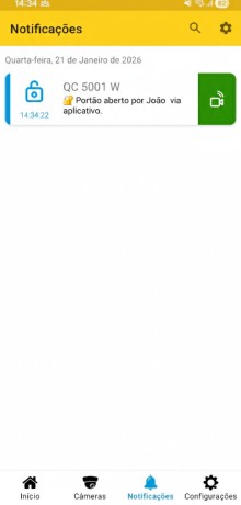 Exemplo de notificação com imagem da câmera