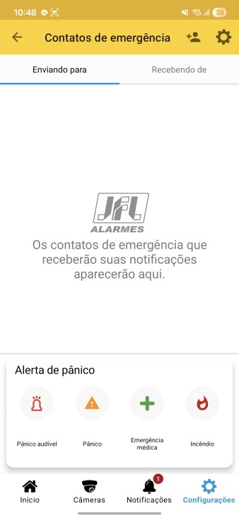 PASSO 2 - Tela de gerenciamento dos contatos de emergência