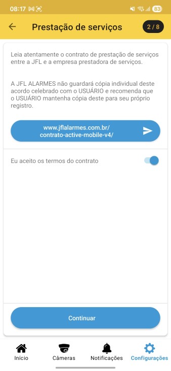 Tela de personalização da empresa