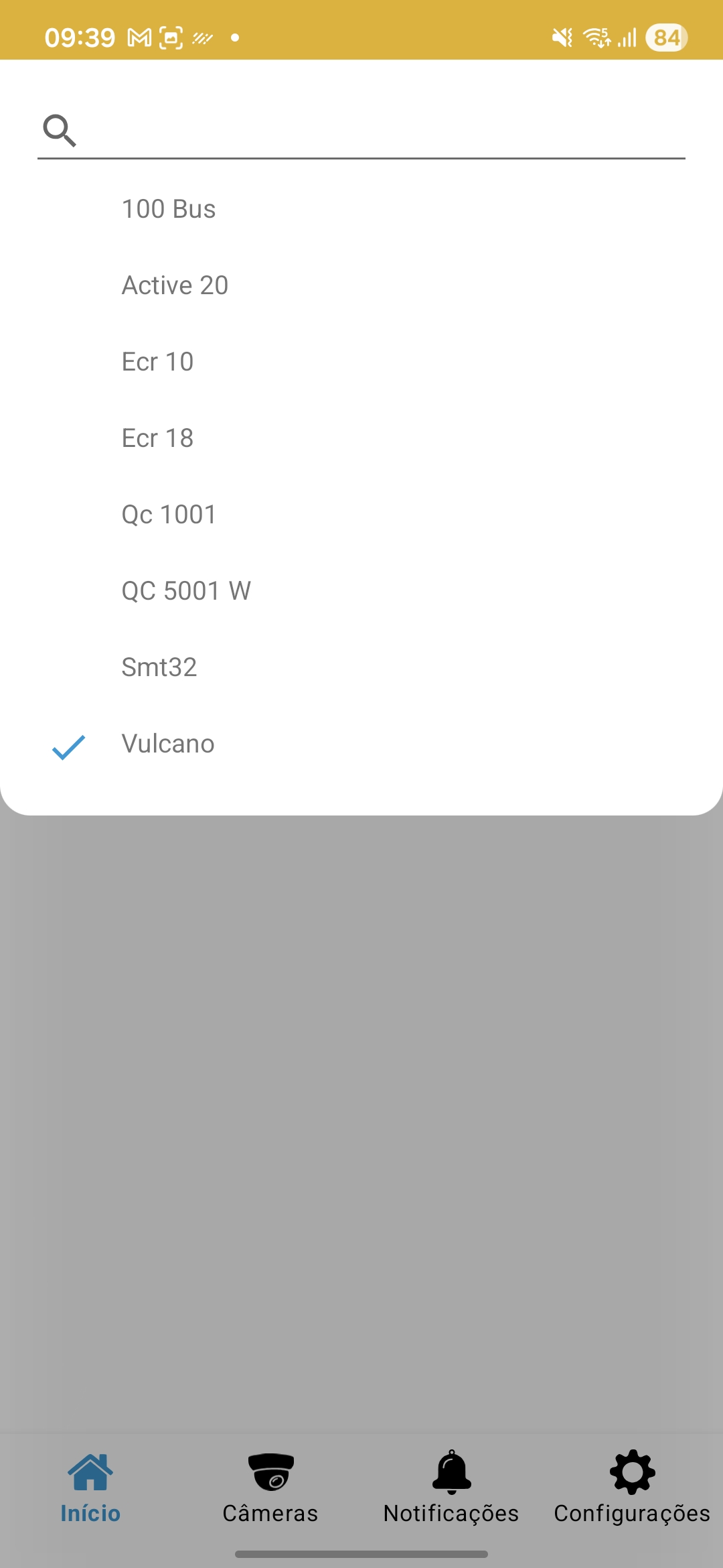 PASSO 2 - Lista de equipamentos disponíveis