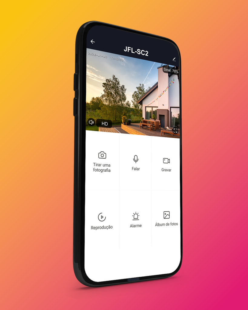 Câmera Wi-Fi JFL SC2 câmera ao vivo app JFL Home